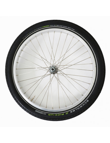 Transporthjul 20 tum (406) 36-h aluminium silver inkl. däck och slang