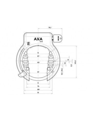 Ringlås solid svart axa
