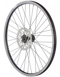 Framhjul 24 tum 507-19 dubbel bottnad svart 36-h snabbkoppling spectra