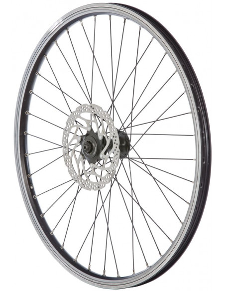 Framhjul 24 tum 507-19 dubbel bottnad svart 36-h snabbkoppling spectra