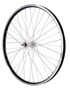 Framhjul 24 tum 507-19 dubbel bottnad svart 36-h fast axel spectra