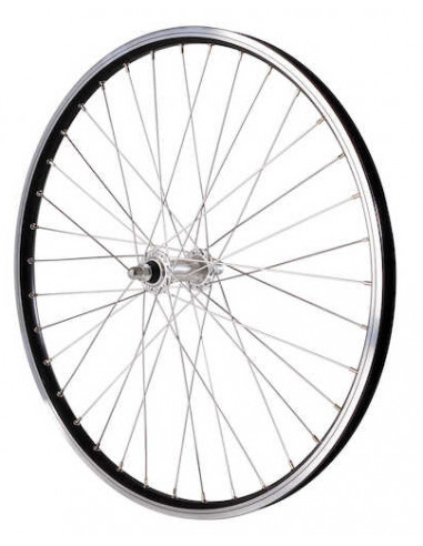 Framhjul 24 tum 507-19 dubbel bottnad svart 36-h fast axel spectra