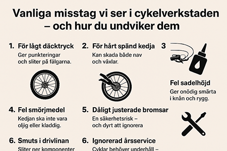 Vanliga misstag vi ser i cykelverkstaden – och hur du undviker dem