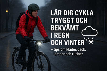 Lär dig cykla tryggt, säkert och bekvämt i regn och vinter – den kompletta guiden för året-runt-pendling
