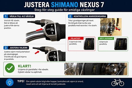 Guide för justering av Shimano Nexus 7-växlar