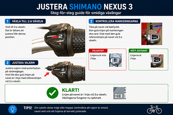 Så justerar du dina växlar – 3-växlad cykel